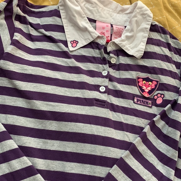 PINK PANTHER VINTAGE ‘rugby’ shirt Y2K - Picture 10 of 13